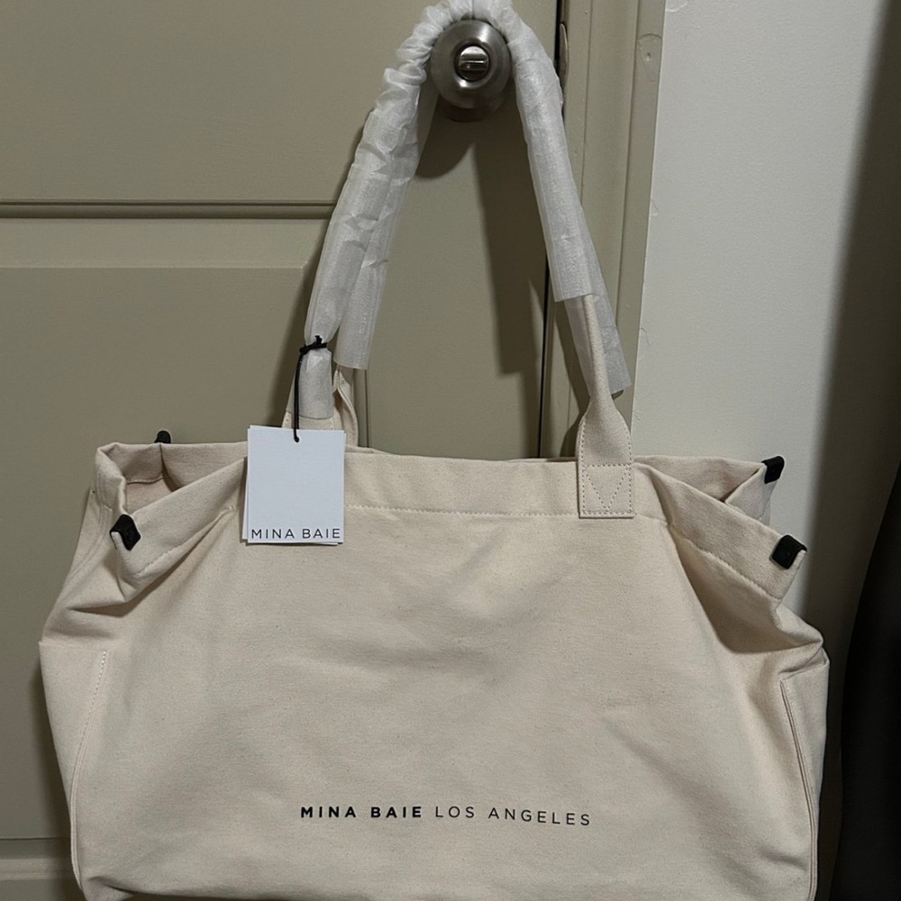 Mina Baie Cream Canvas Baby Bag